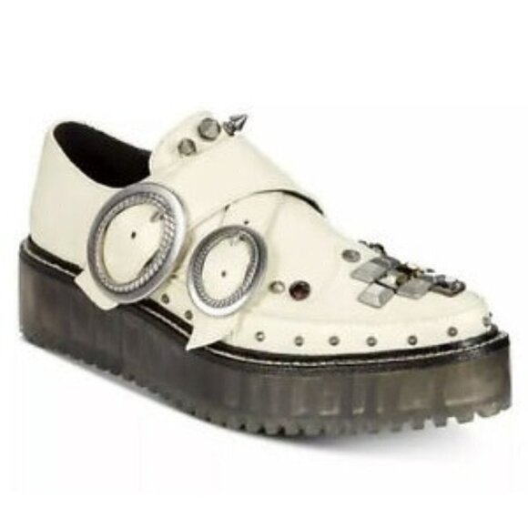 Coach Shoes - NEW Coach Studded Rivet Ivory Creepers